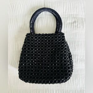 Vintage Ann Taylor Beaded Black Mini Bag